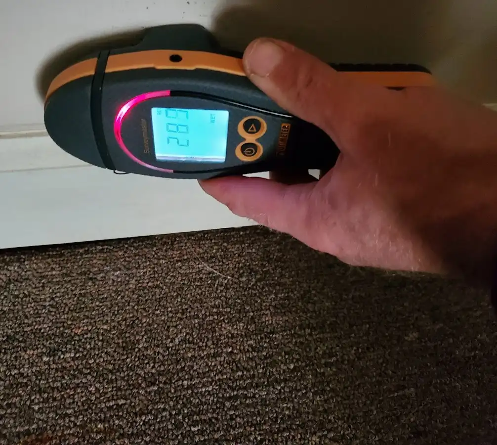 Moisture detection at baseboard during Mold Inspection & Testing in American Canyon